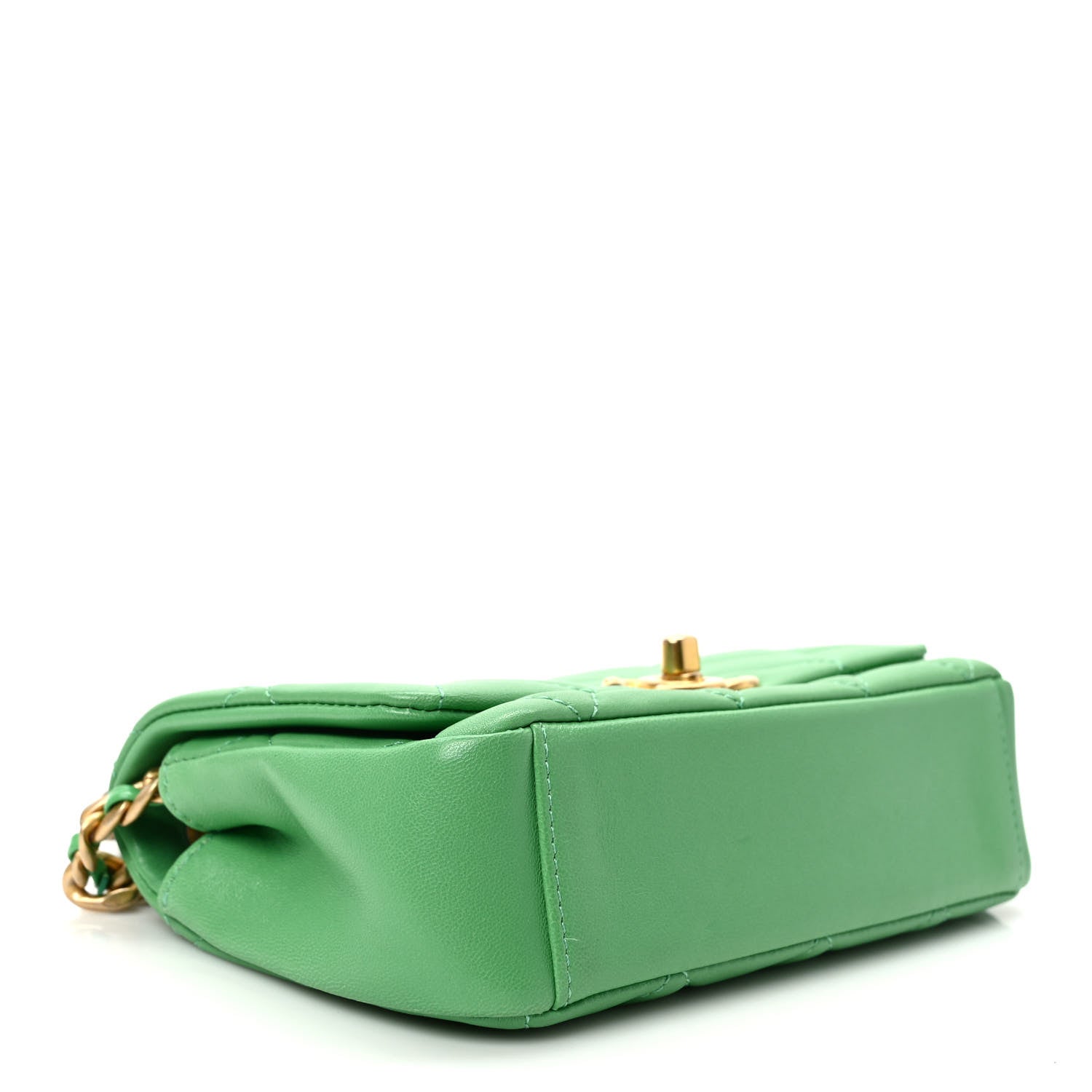 Chanel Shiny Lambskin Small Chain Is More Flap Green 4 of 9