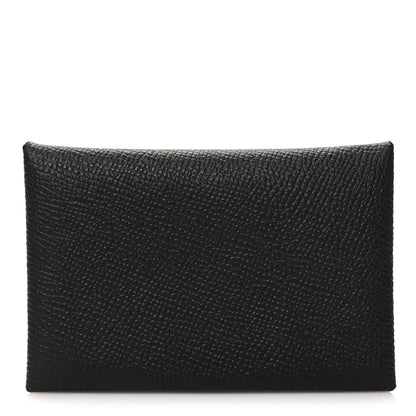 Hermes Epsom Calvi Card Case Black 1 of 10