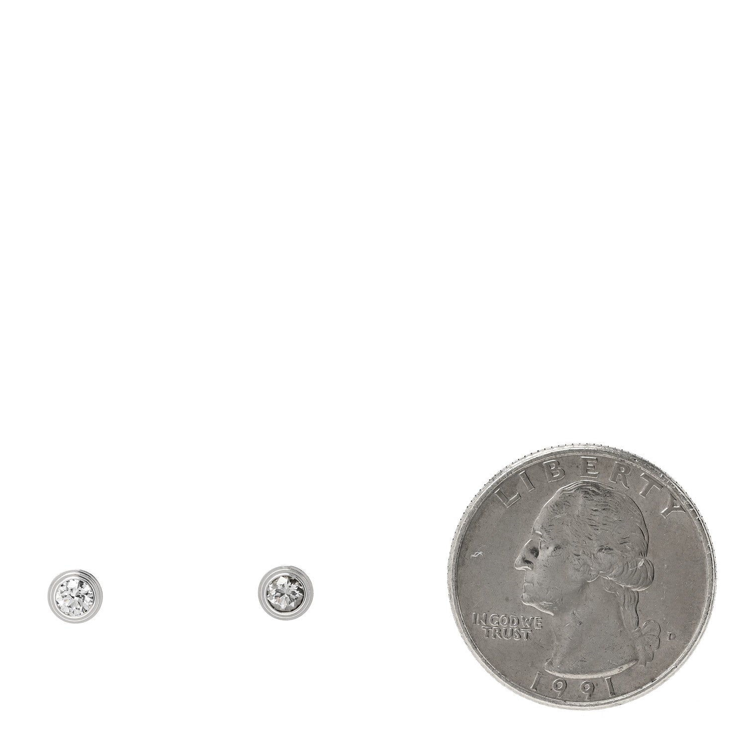 Cartier 18K White Gold Diamond MM D'Amour Earrings 2 of 5