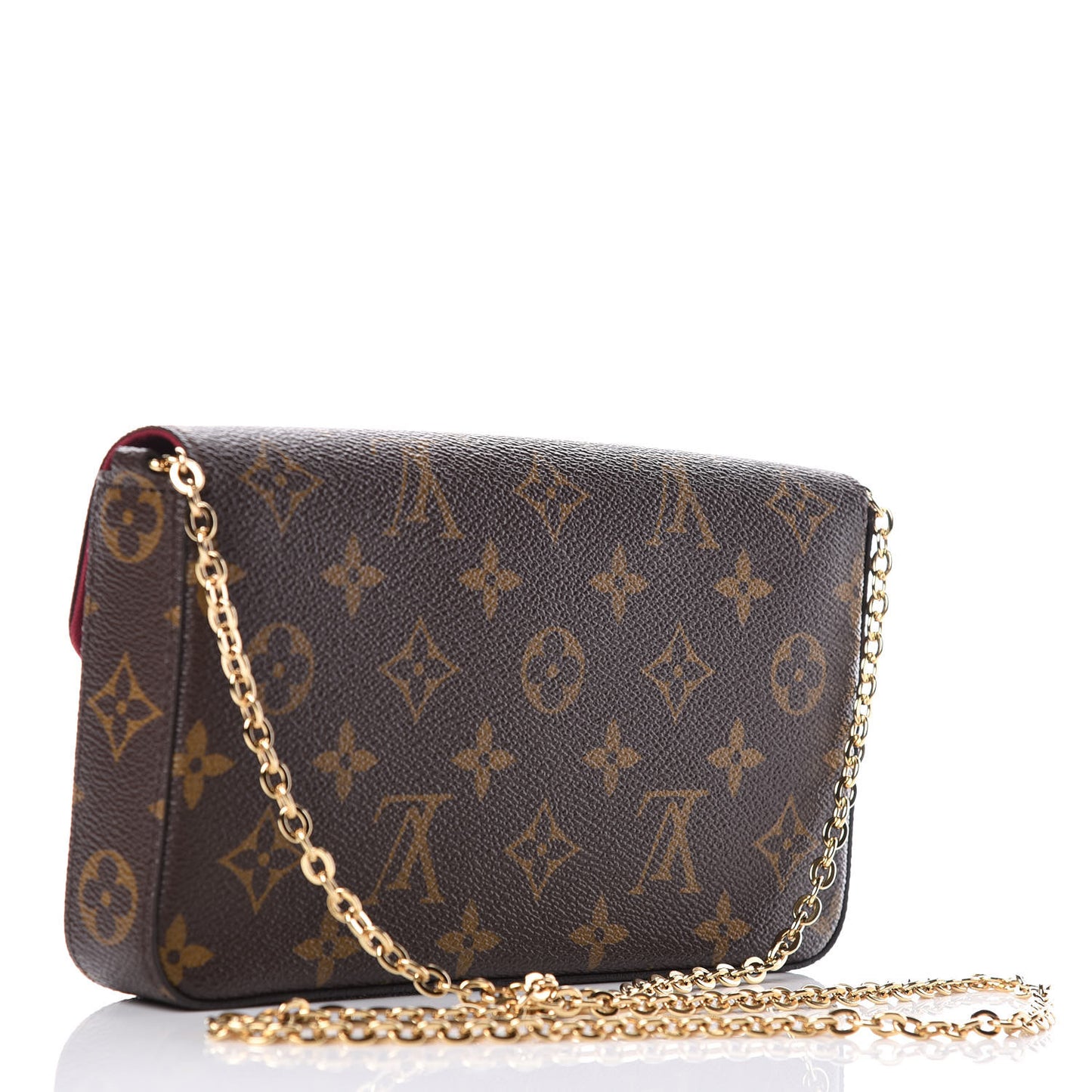 Monogram Pochette Felicie Chain Wallet Fuchsia