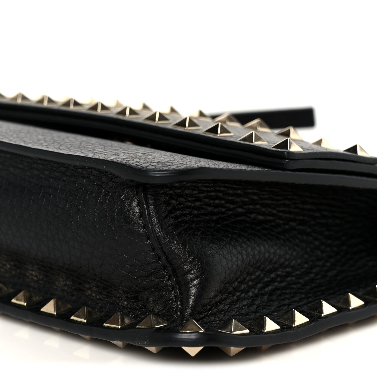 Valentino Garavani Grainy Calfskin Rockstud Flap Crossbody Bag Black 9 of 9