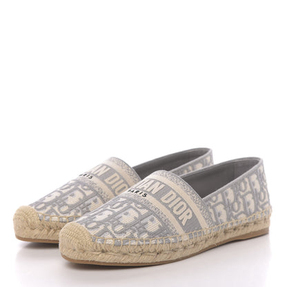 Christian Dior Oblique Embroidered Granville 15mm Espadrilles 36.5 Grey Stone 3 of 9