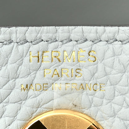 Hermes Taurillon Clemence Mini Lindy 20 Bleu Pale 6 of 10