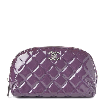 Chanel Patent Quilted Brilliant Cosmetic Case Violet 1 of 10