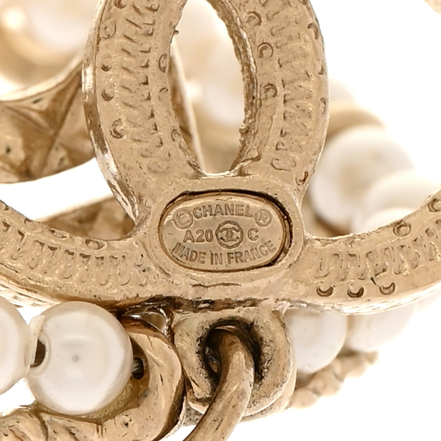 Chanel Crystal Pearl Chanel Charms CC Drop Earrings Gold 4 of 4