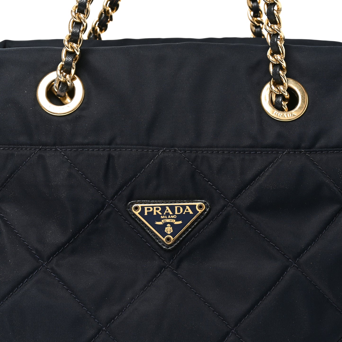 Nylon Tessuto Quilted Shoulder Bag Black