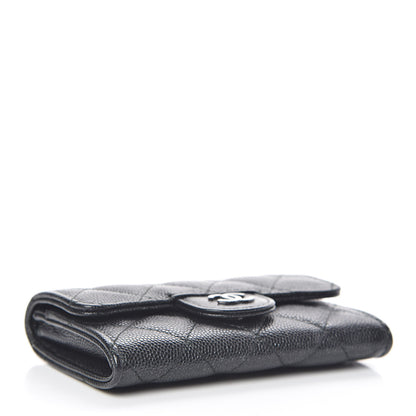 Chanel Iridescent Caviar Flap Quilted Card Holder Black 4 of 11