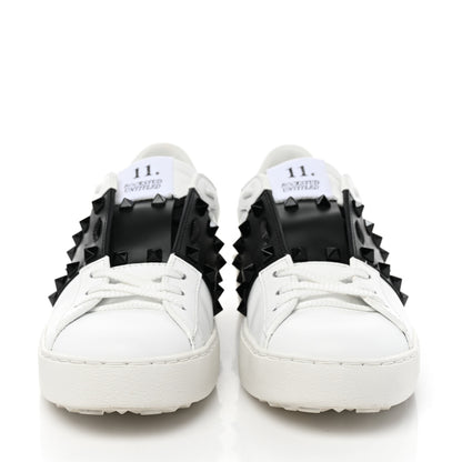Valentino Garavani Calfskin Rockstud Untitled Open Sneakers 37.5 White Black 2 of 8