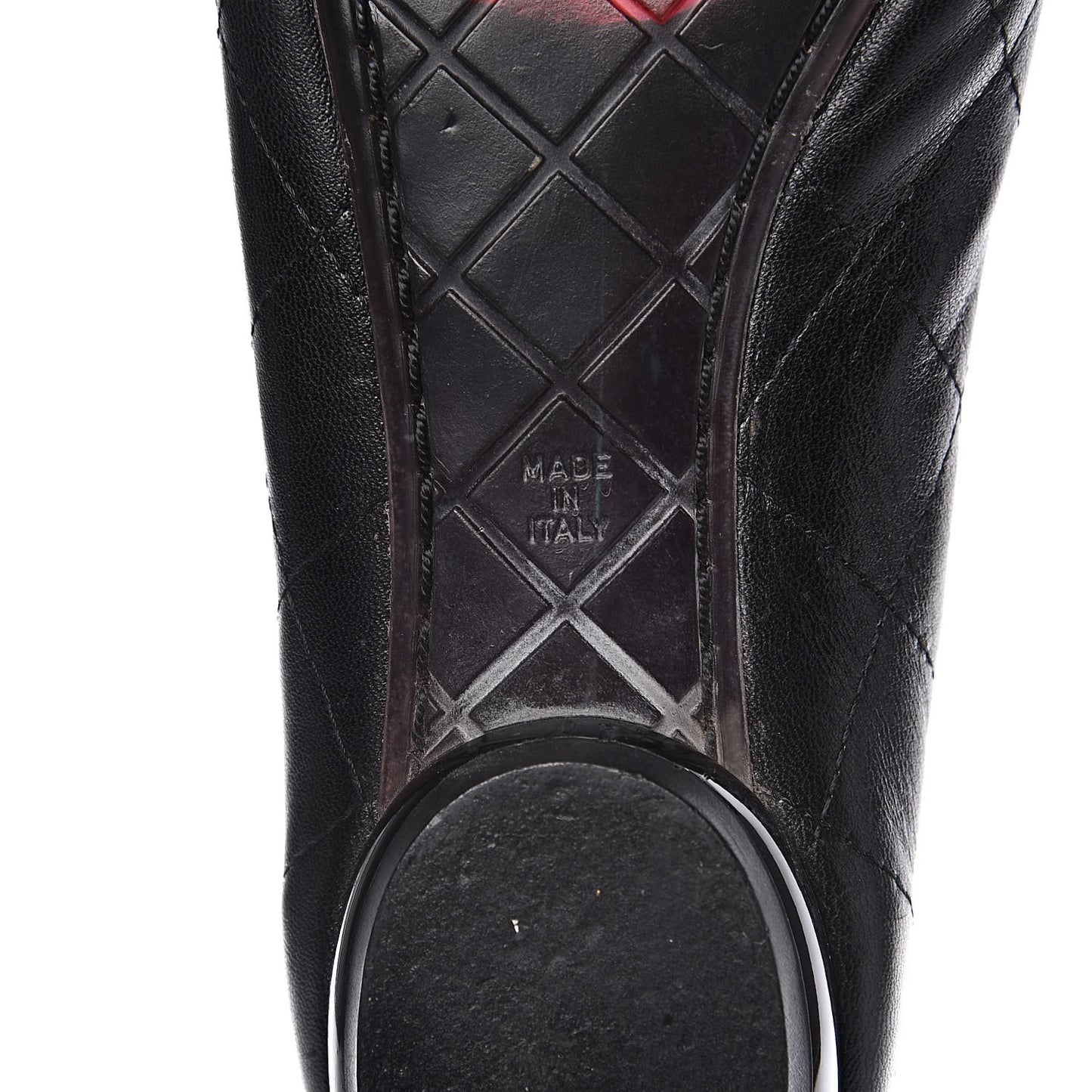 Lambskin Quilted Cambon Ballerina Flats 38 Black