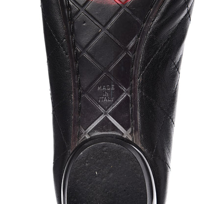 Chanel Lambskin Quilted Cambon Ballerina Flats 38 Black 7 of 11