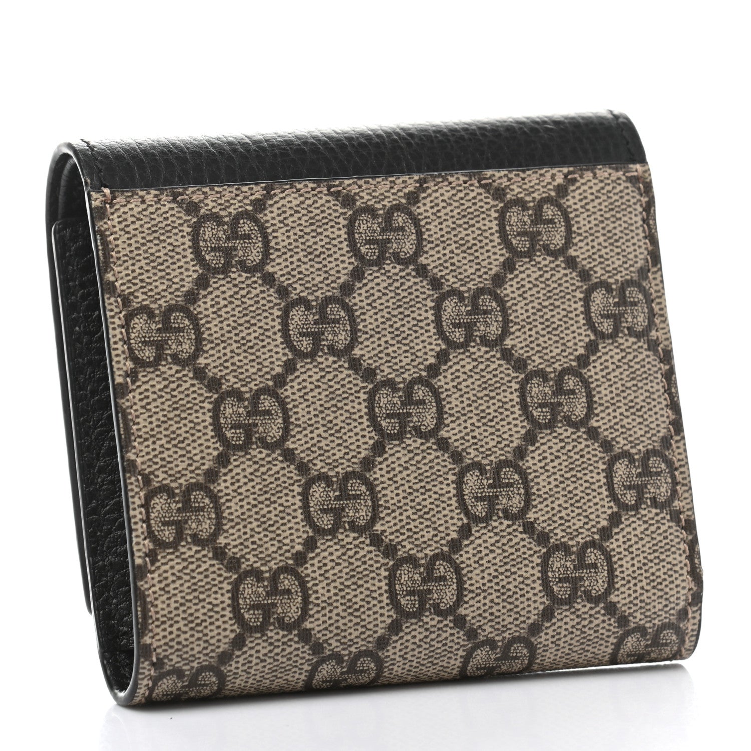 Gucci Dollar Calfskin GG Supreme Monogram Medium GG Marmont Wallet Black Beige Ebony 3 of 6