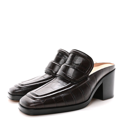 Bottega Veneta Calfskin Alligator Embossed Mules 37 Fondant 4 of 9