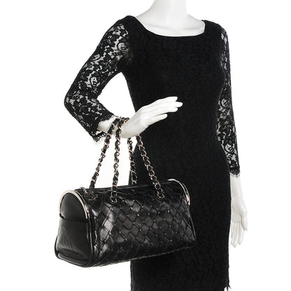 Chanel Lambskin Woven Medium Ultimate Soft Sombrero Bag Black 2 of 7