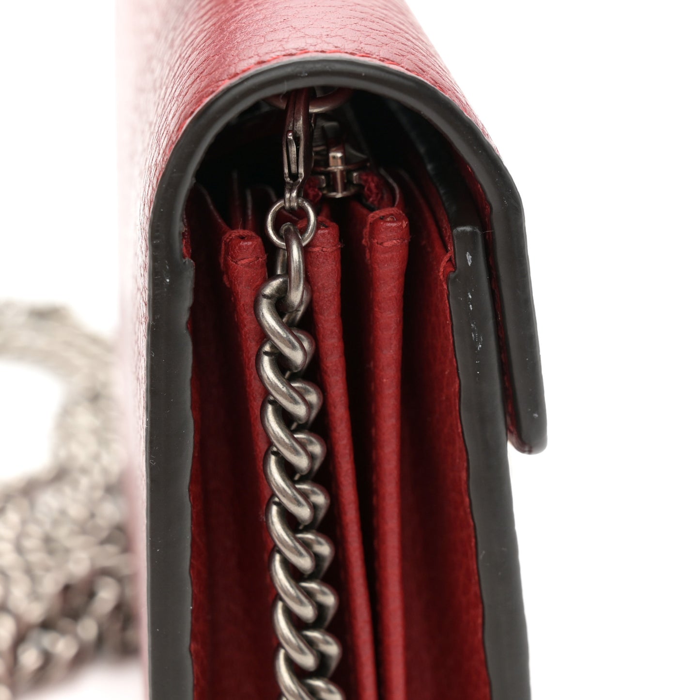 Calfskin Mini Dionysus Chain Wallet Hibiscus Red
