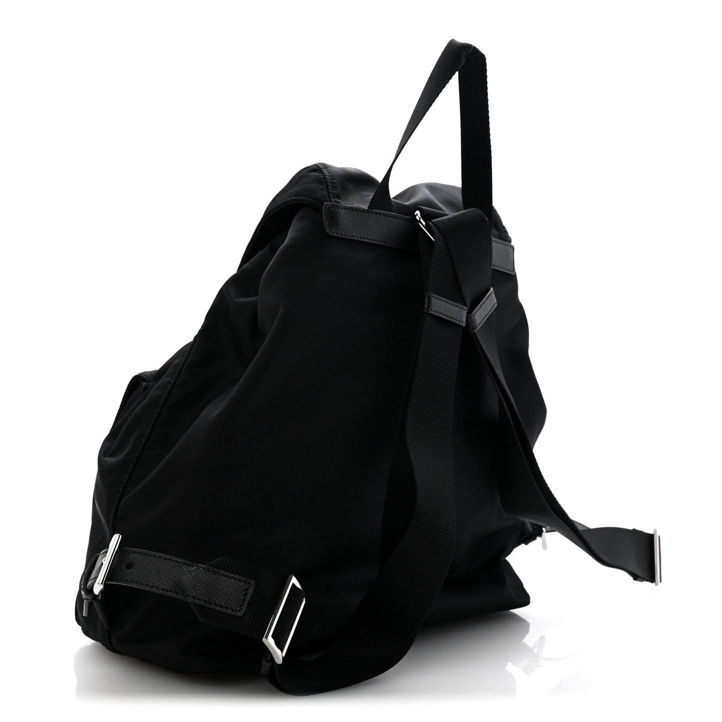 Tessuto Nylon Saffiano Medium Backpack Black