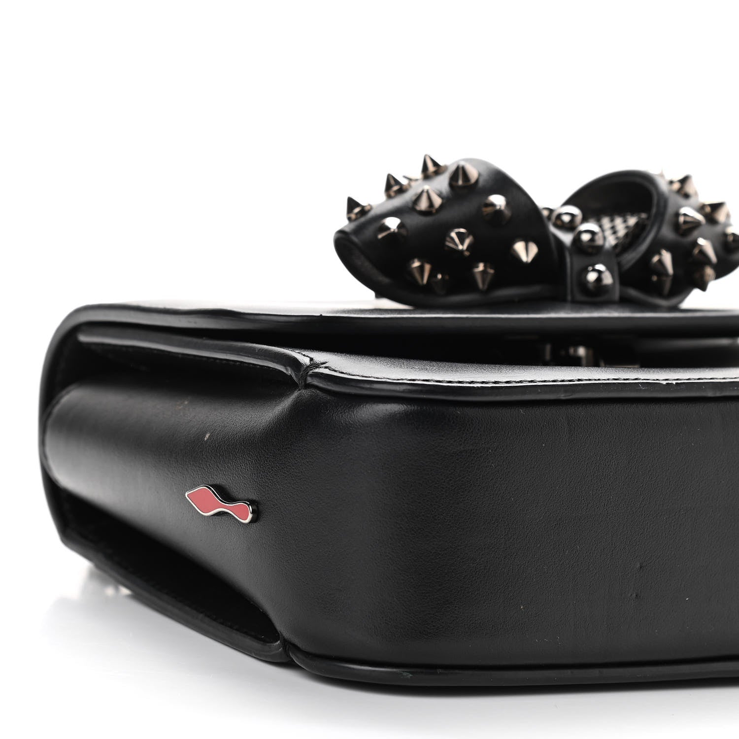 Christian Louboutin Calfskin Baby Sweety Charity NV Shoulder Bag Black 10 of 12