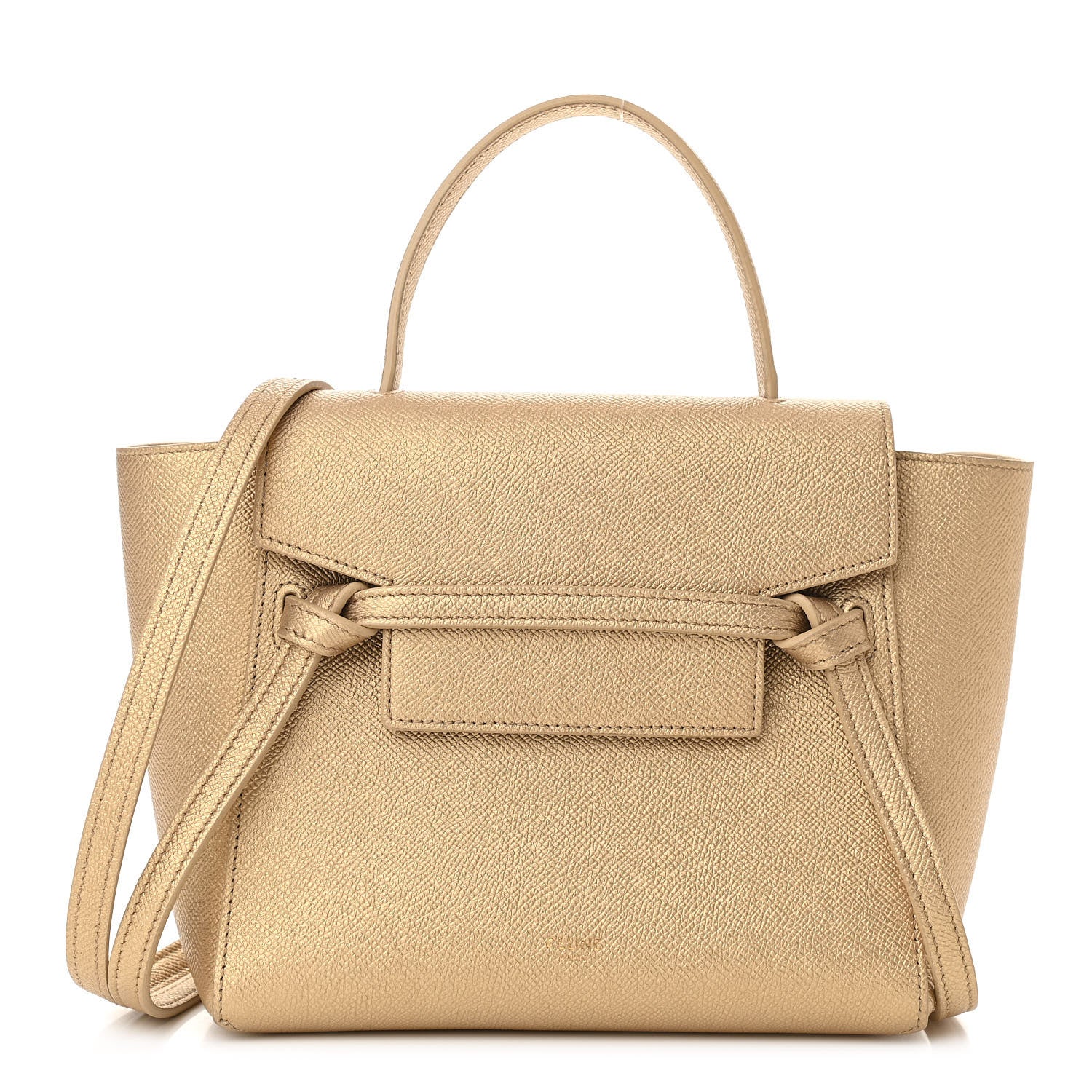 Celine Laminated Calfskin Nano Belt Bag Gold 1 of 11