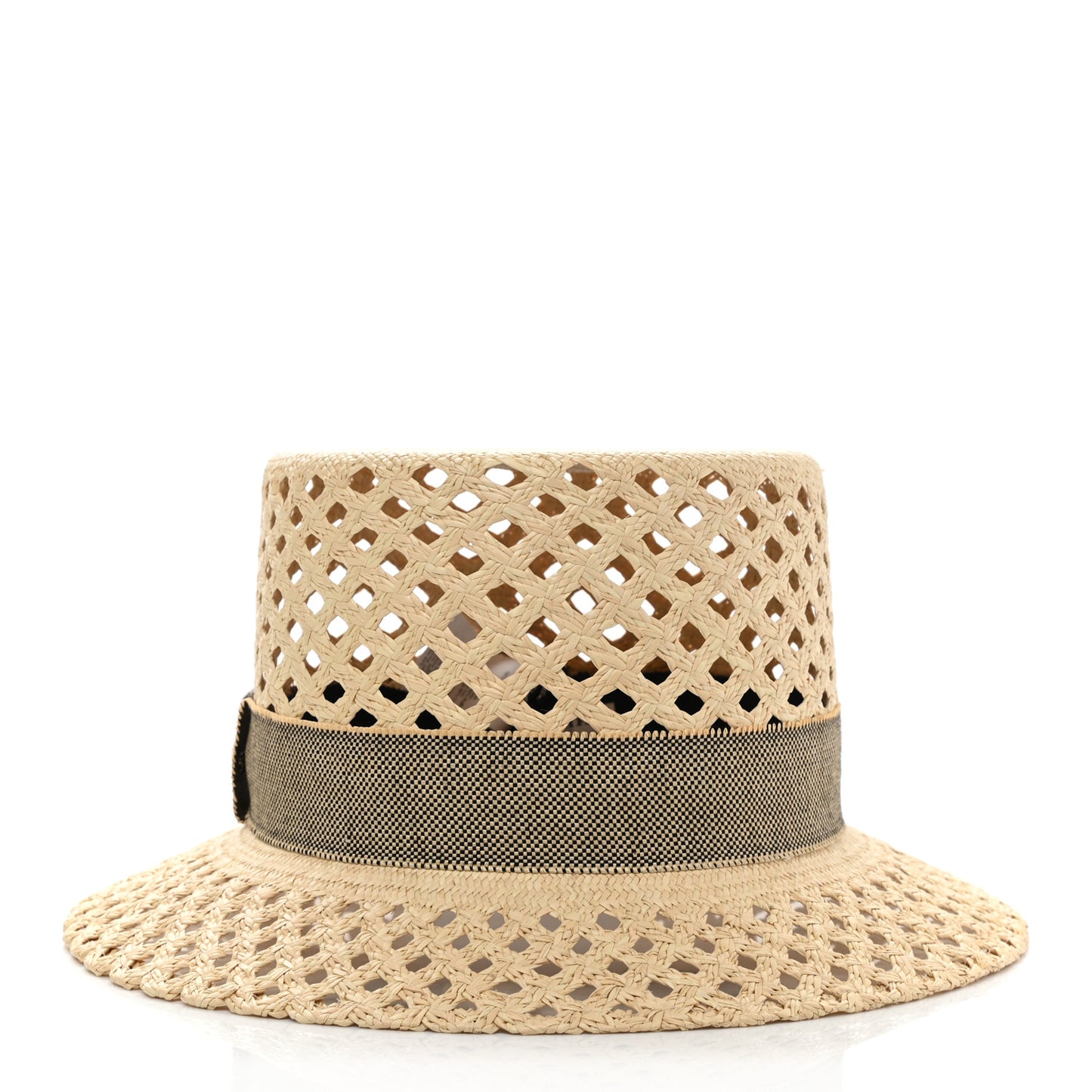 Straw Panama Elenora Hat 59 Naturel Black