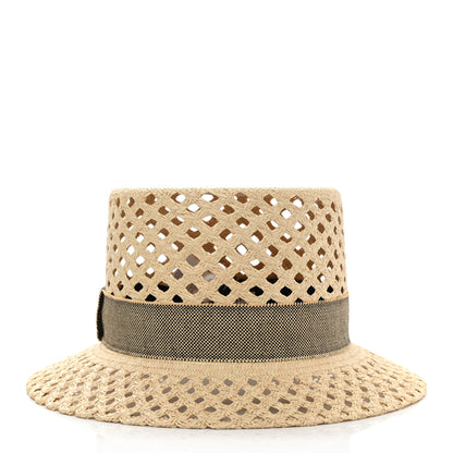 Hermes Straw Panama Elenora Hat 59 Naturel Black 3 of 12