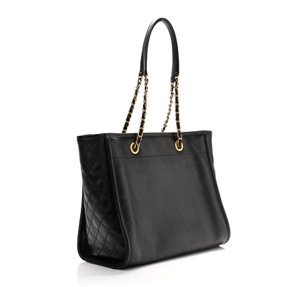 Chanel Aged Calfskin Small Charms Deauville Tote Black 3 of 11