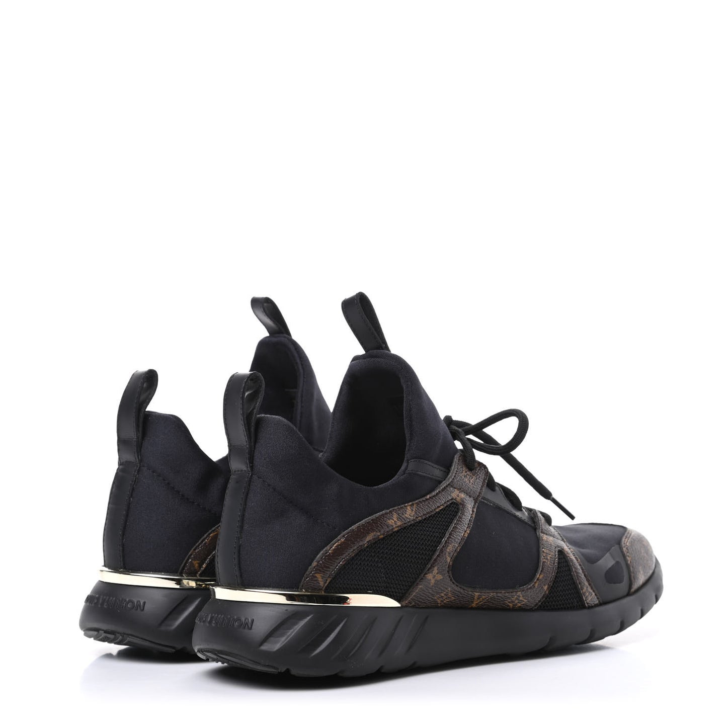 Technical Nylon Monogram Rubber Aftergame Sneakers 38.5 Black