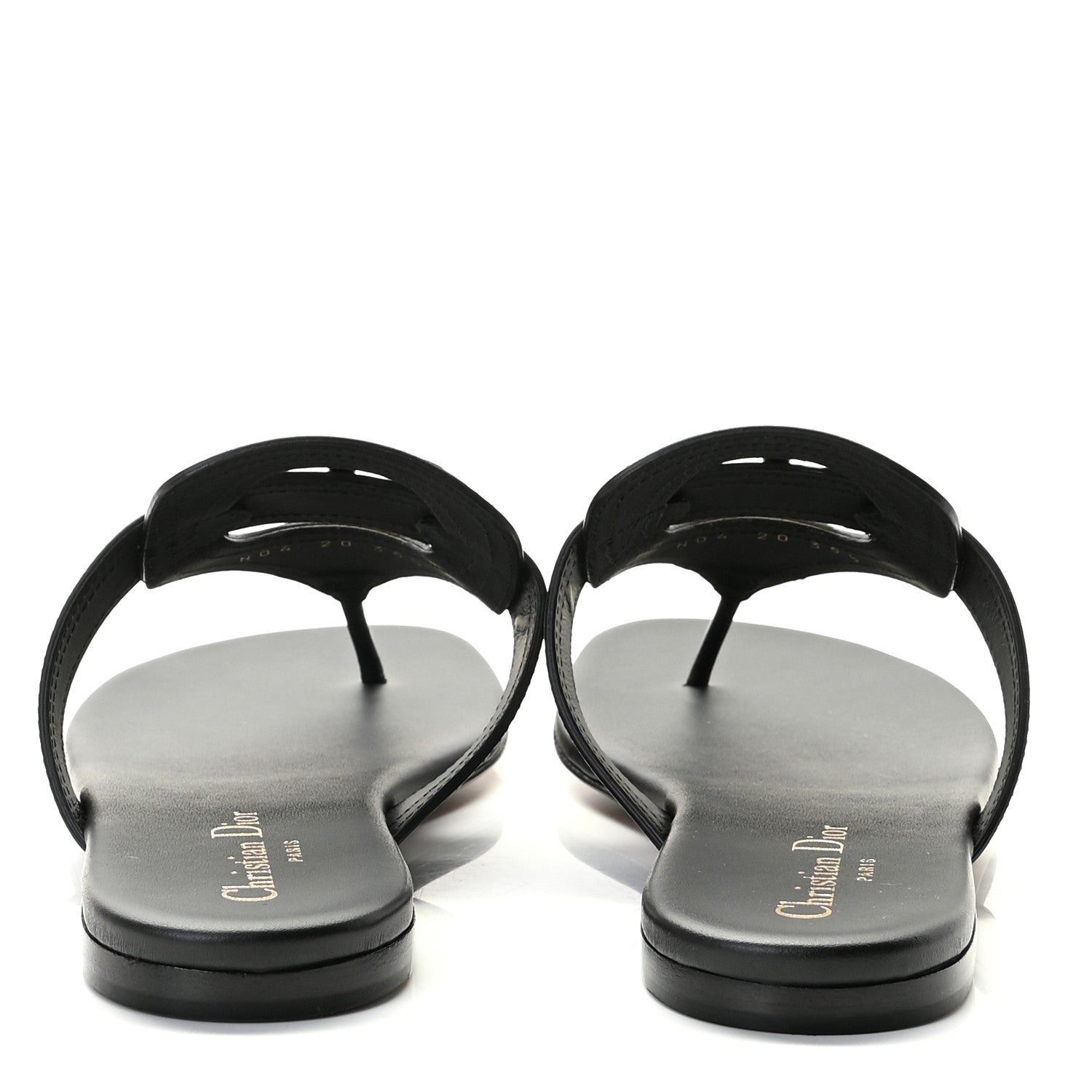 Christian Dior Calfskin 30 Montaigne Thong Sandals 35.5 Black 4 of 8