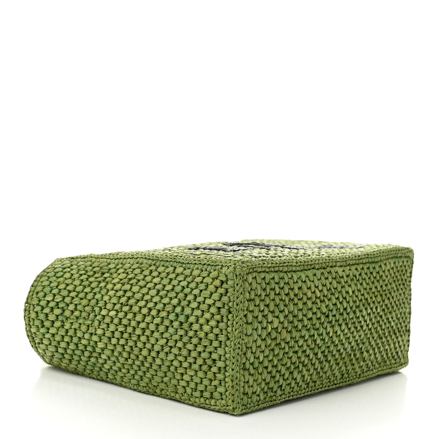X PAULA'S IBIZA Raffia Font Tote Green