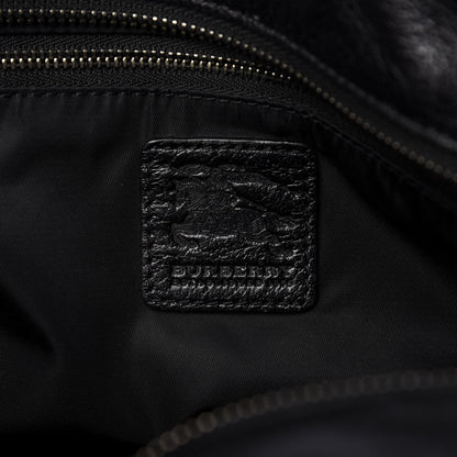 Burberry Nylon Tonal Check Torbitt Tote Black 8 of 16