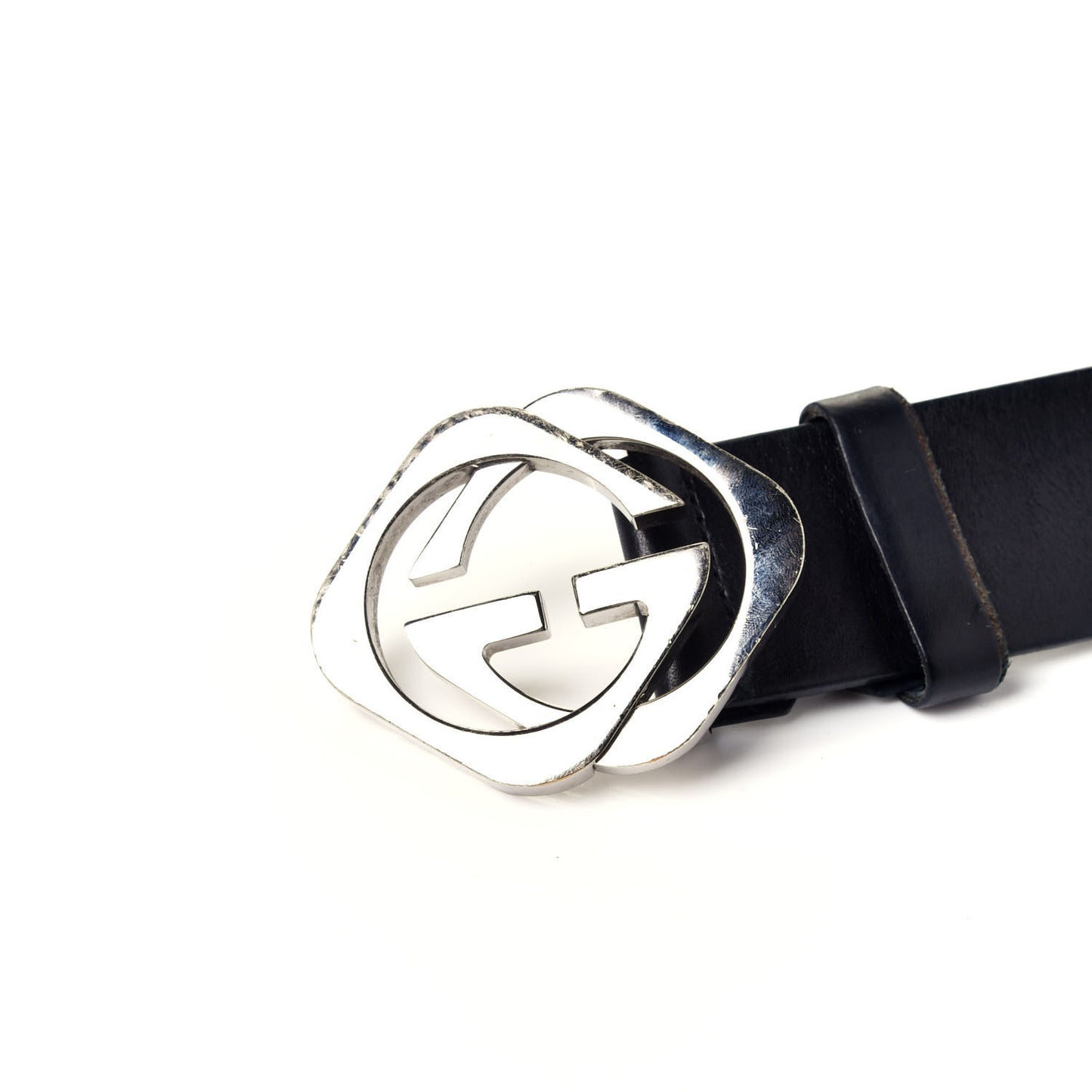 Calfskin Square G Belt 100 40 Black