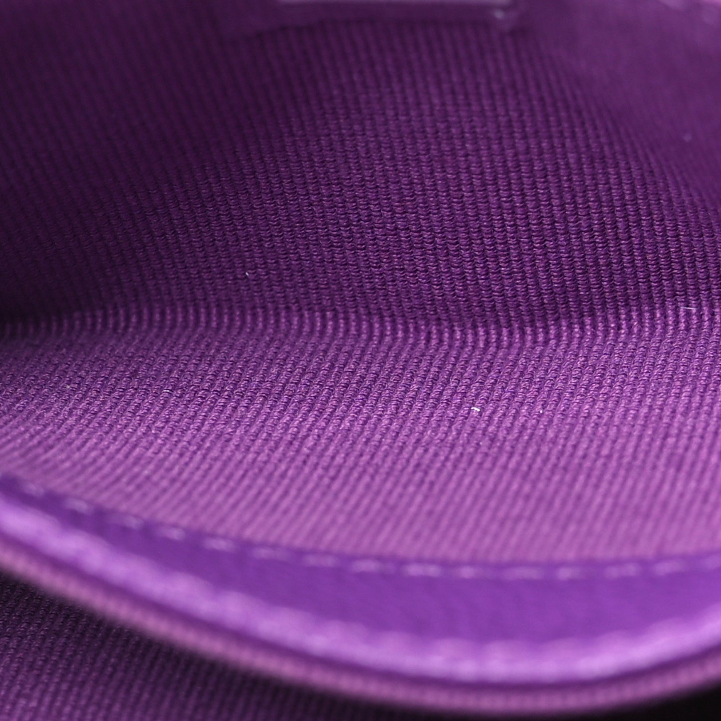 Caviar Quilted Flap Card Holder Wallet Purple