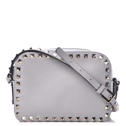 Valentino Garavani Grained Calfskin Rockstud Camera Crossbody Bag Pastel Grey 1 of 7