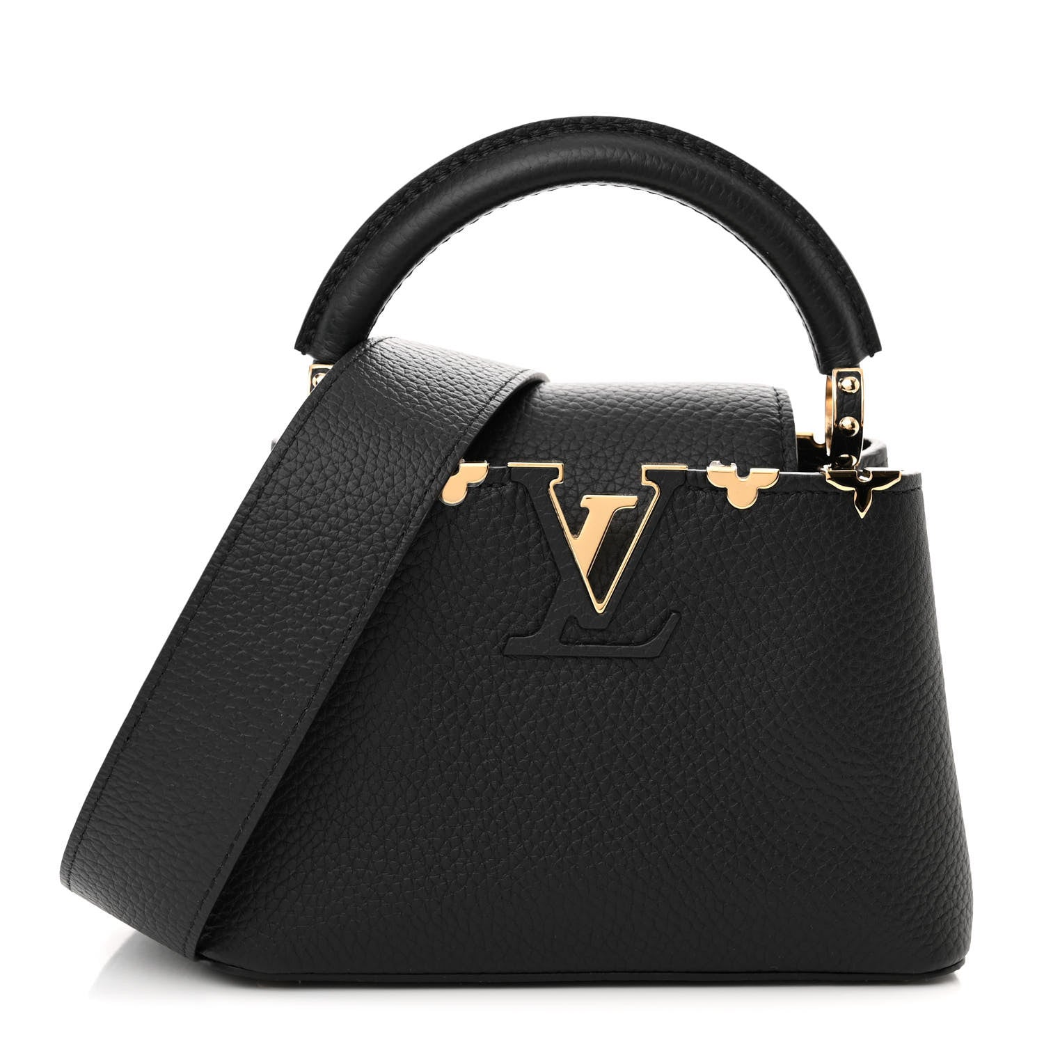 Louis Vuitton Taurillon Embellished Flower Crown Capucines Mini Black 1 of 9