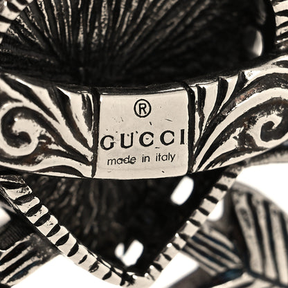 Gucci Metal Crystal Guccy Necklace Aged Silver 5 of 5