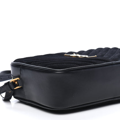 Saint Laurent Suede Calfskin Monogram Lou Camera Bag Black 8 of 9