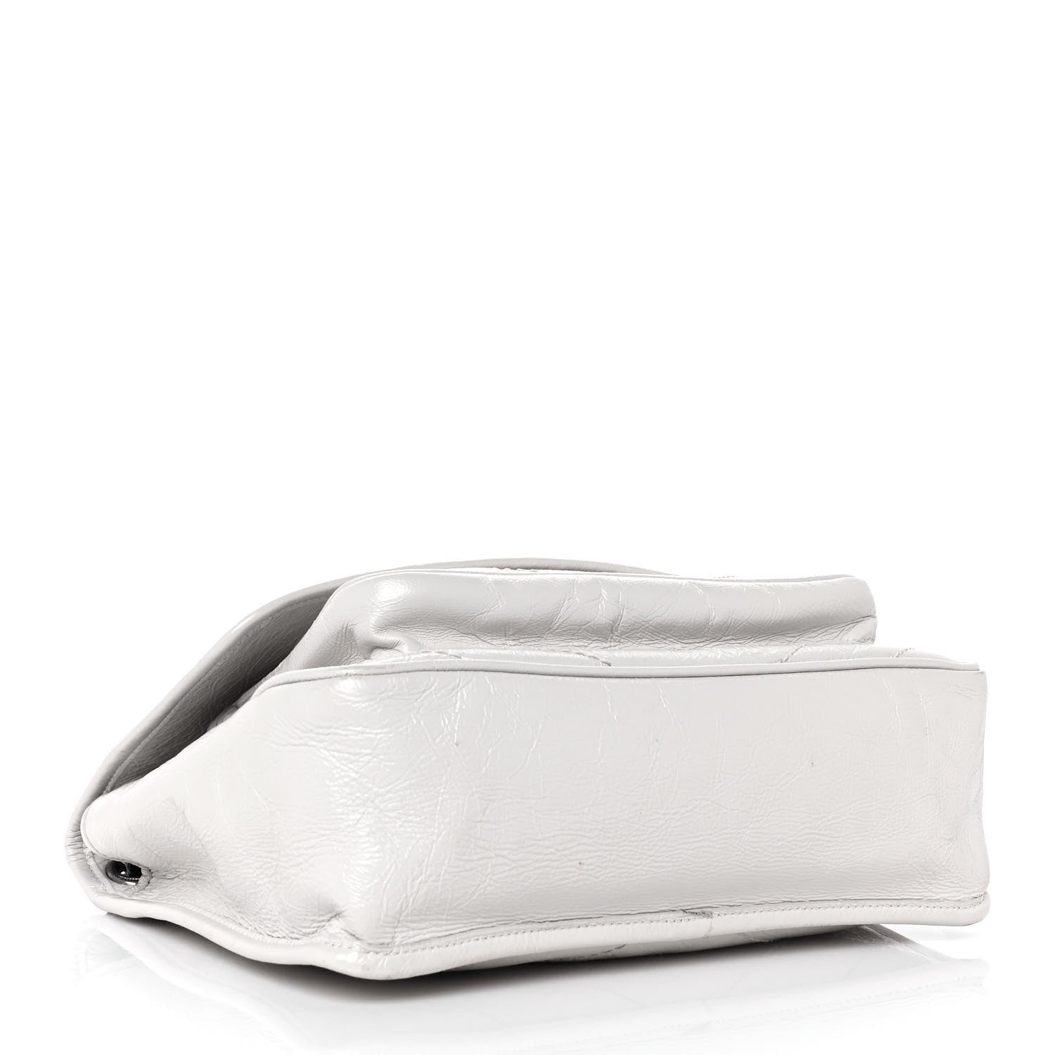 Saint Laurent Crinkled Calfskin Matelasse Monogram Medium Niki Chain Satchel Pearl White 4 of 9