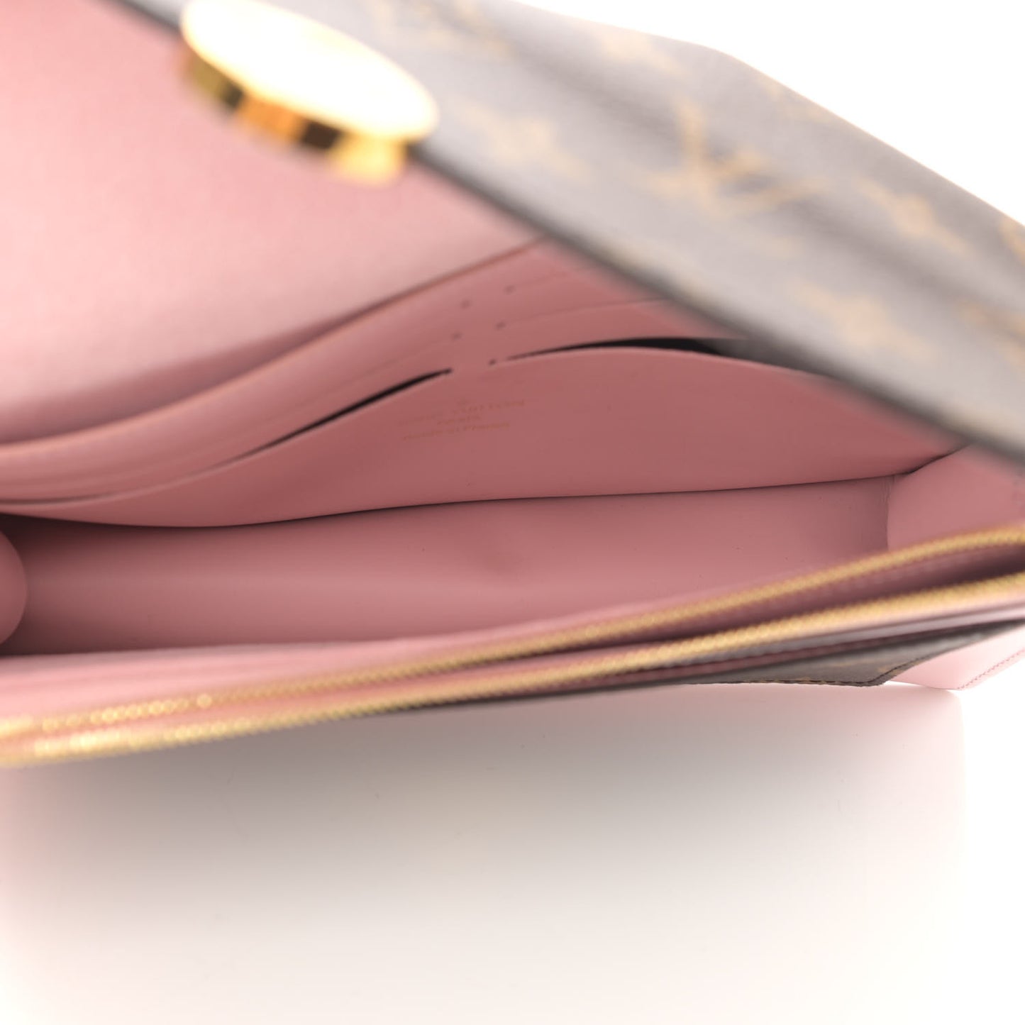 Monogram Flore Chain Wallet Rose Ballerine