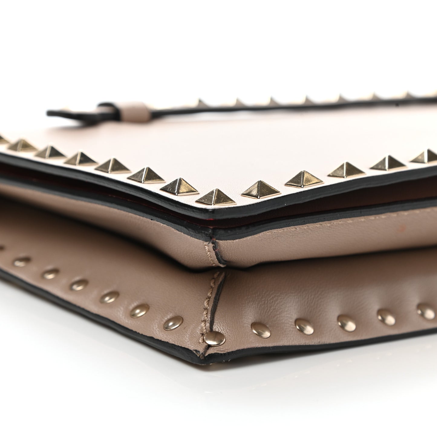 Nappa Rockstud Wristlet Clutch Poudre
