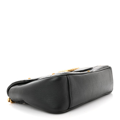 Gucci Calfskin Matelasse Studded Small Pearly GG Marmont Shoulder Bag Black 4 of 13