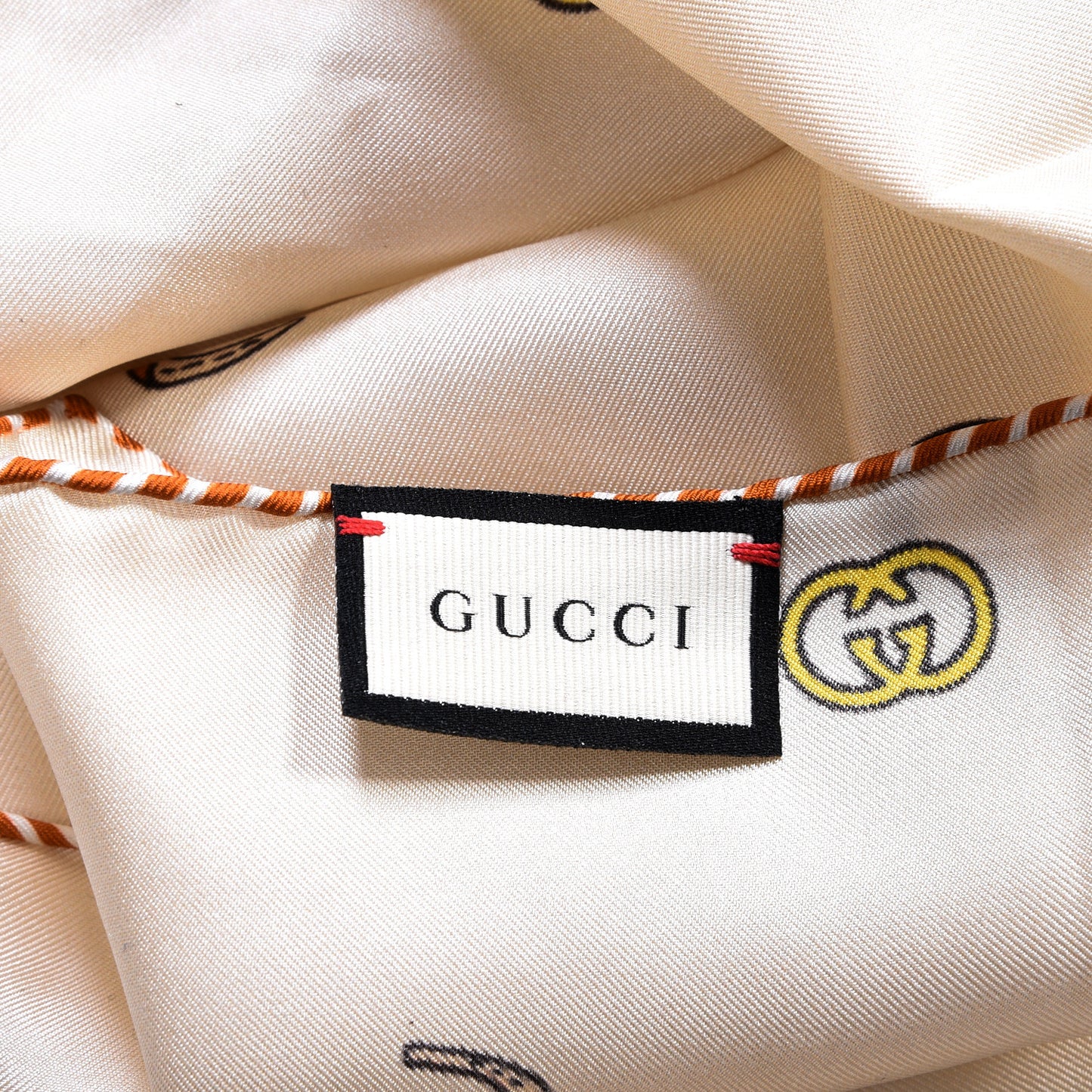 Silk Twill Poket Logos Pocket Square Ivory