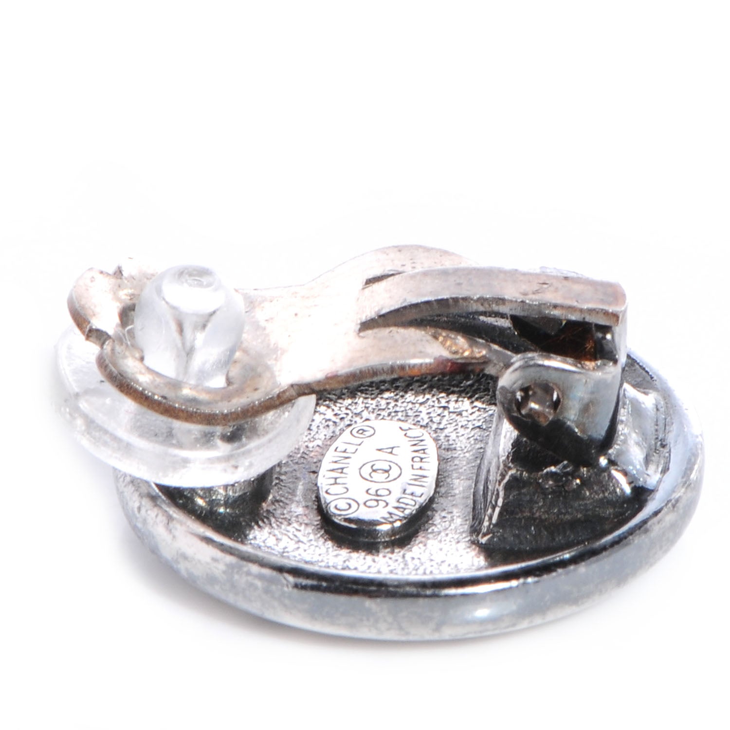 Chanel Metal Round CC Clip On Earrings 4 of 4