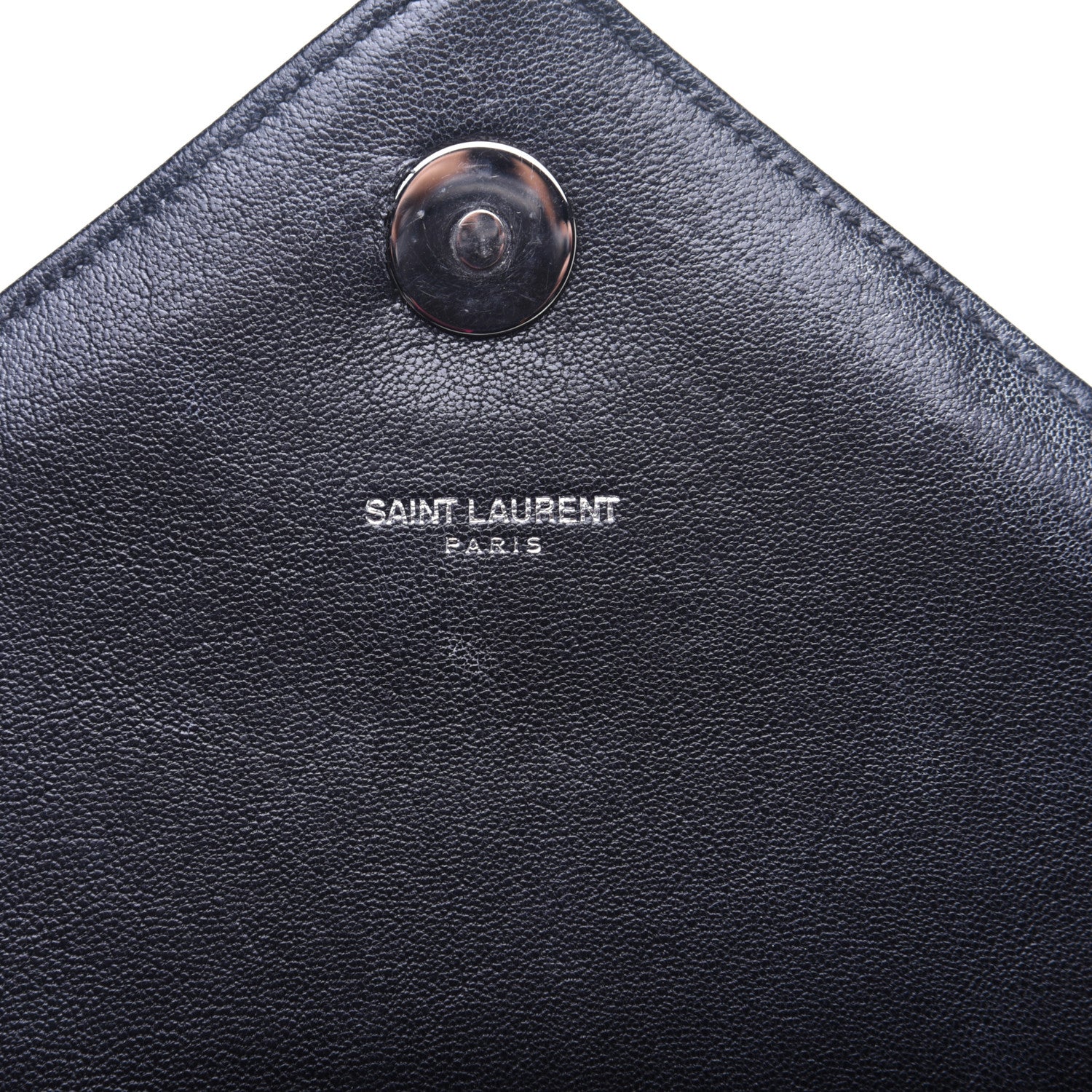 Saint Laurent Sheepskin Matelasse Chevron Monogram Monochrome Large College Satchel Black 12 of 13