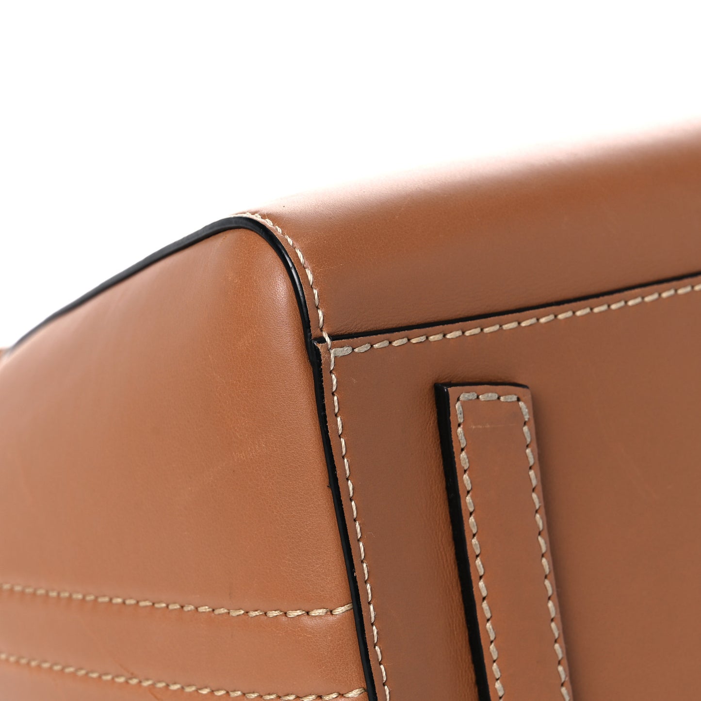Calfskin Contrast Topstitch Medium Antigona Cognac