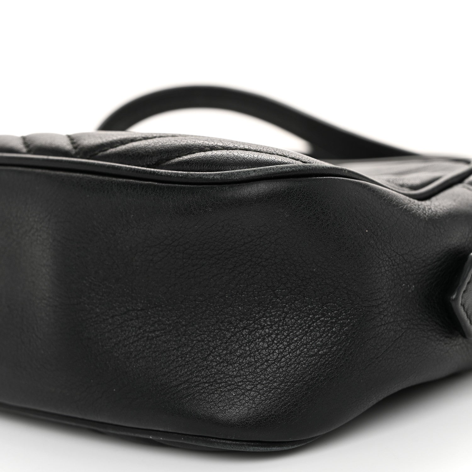 Gucci Calfskin Matelasse Small GG Marmont Chain Shoulder Bag Black 10 of 12