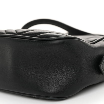 Gucci Calfskin Matelasse Small GG Marmont Chain Shoulder Bag Black 10 of 12