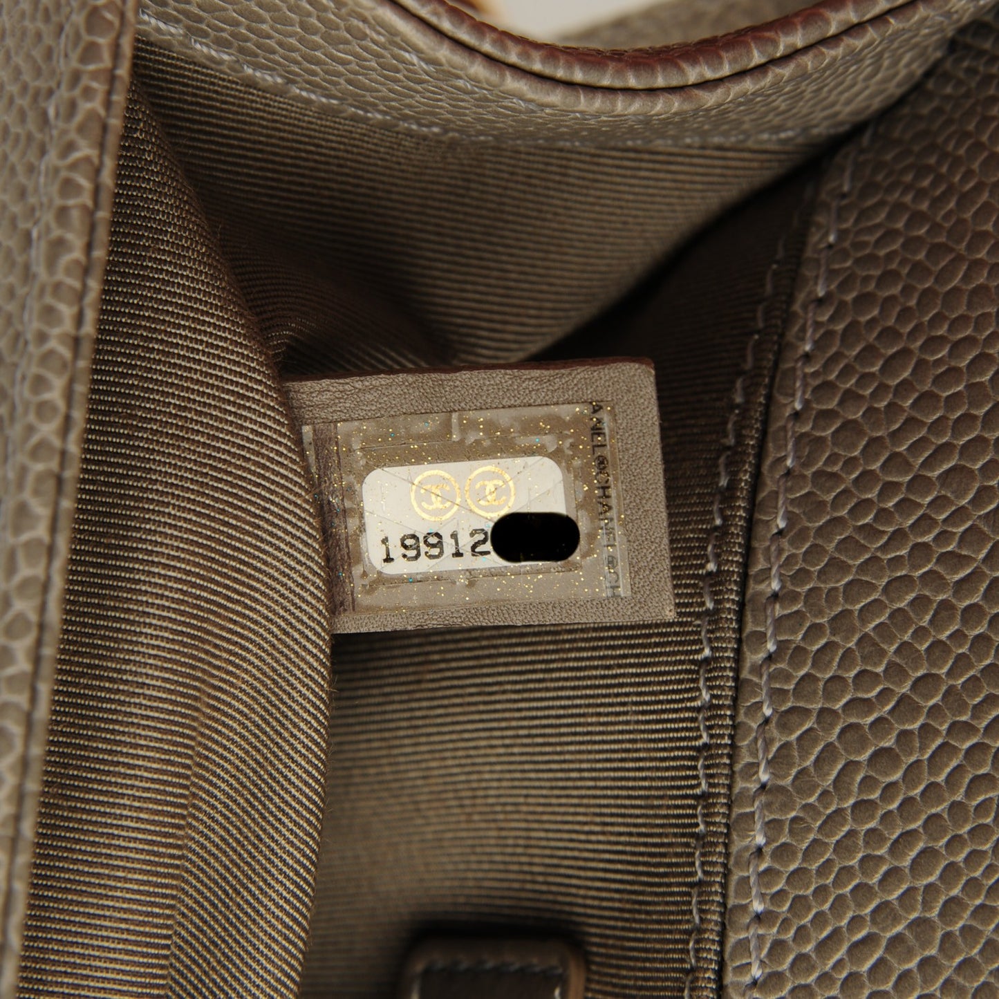 Caviar Quilted Small Boy Flap Light Grey