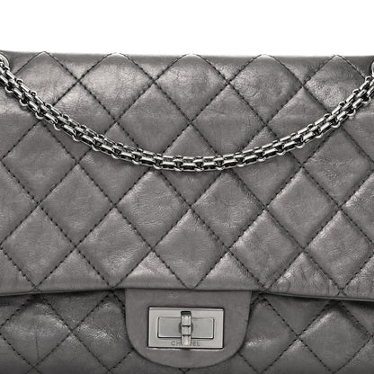 Chanel Metallic Aged Calfskin Quilted 2.55 Reissue 226 Flap Silver 5 of 13