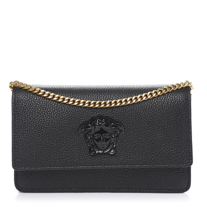 Versace Grained Calfskin Palazzo Chain Evening Bag Black 1 of 8