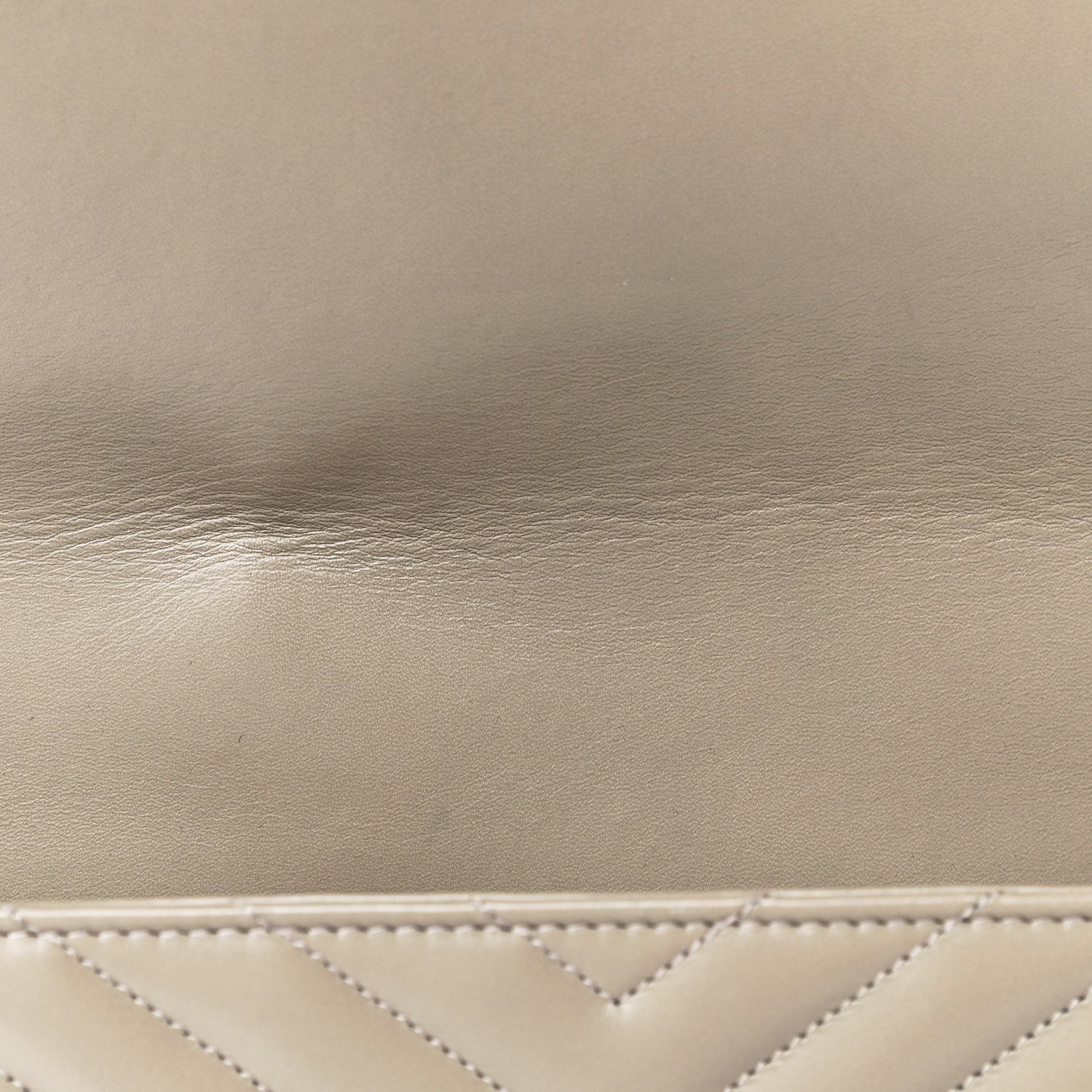 Saint Laurent Lambskin Matelasse Chevron Large Monogram Satchel Beige 13 of 15