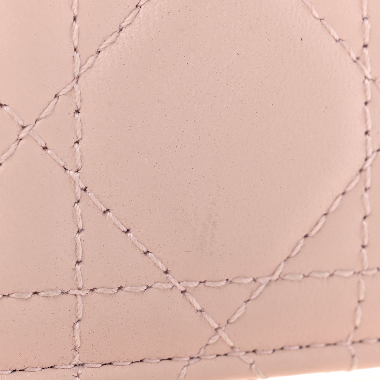 Lambskin Cannage Lady Dior Three-Tone Five-Slots Card Holder Powder Pink Melocoton Pink Latte