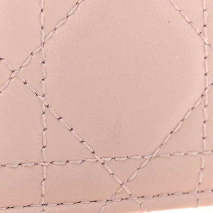 Christian Dior Lambskin Cannage Lady Dior Three-Tone Five-Slots Card Holder Powder Pink Melocoton Pink Latte 8 of 11